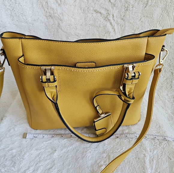 Large Yellow Tote Satchel - Picture 7 of 8